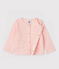 Baby-Cardigan aus Rippstrick für Mädchen rosa MINOIS/weiss ECUME