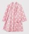Kinder-Bademantel aus gemustertem Fleece rosa/weiss