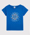 Kurzärmeliges T-Shirt aus Bio-Baumwolle für Mädchen blau DELFT