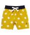 Gemusterte baby-strandshorts jungen gelb BAMBOO/weiss MARSHMALLOW