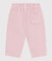 Baby-Hose aus einfarbigem Fein-Cord und bestickter Tasche hinten rosa JOLI