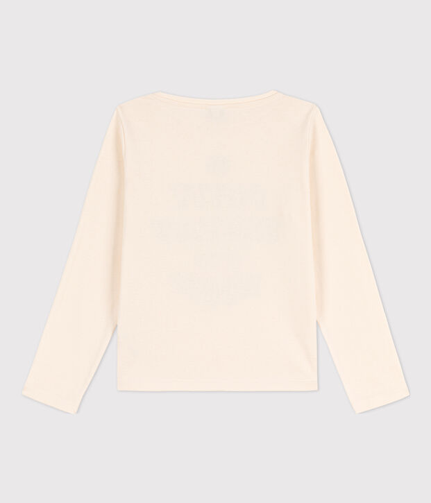 Lang&auml;rmeliges Kinder-T-Shirt aus Baumwolle f&uuml;r M&auml;dchen und  Jungen naturfarben/blau/vielfarbig