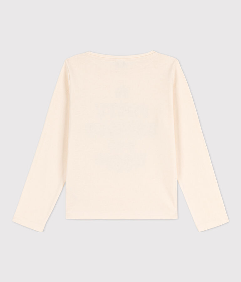 Lang&auml;rmeliges Kinder-T-Shirt aus Baumwolle f&uuml;r M&auml;dchen und  Jungen naturfarben/blau/vielfarbig