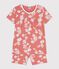 Kinder-Kurzpyjama aus Baumwolle mit Hawaii-Muster für Mädchen rosa PAPAYE/ MULTICO