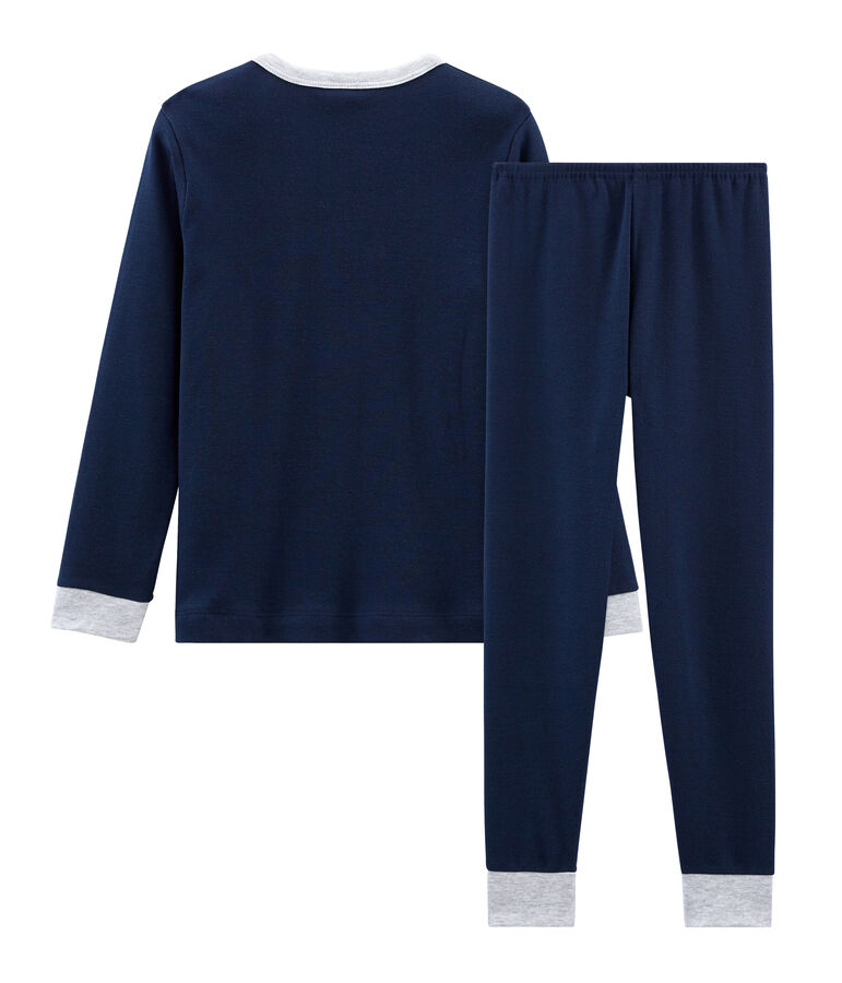 Rippstrick-Pyjama f&uuml;r kleine Jungen blau