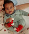 Langer Baby-Overall aus Molton grün HERBIER