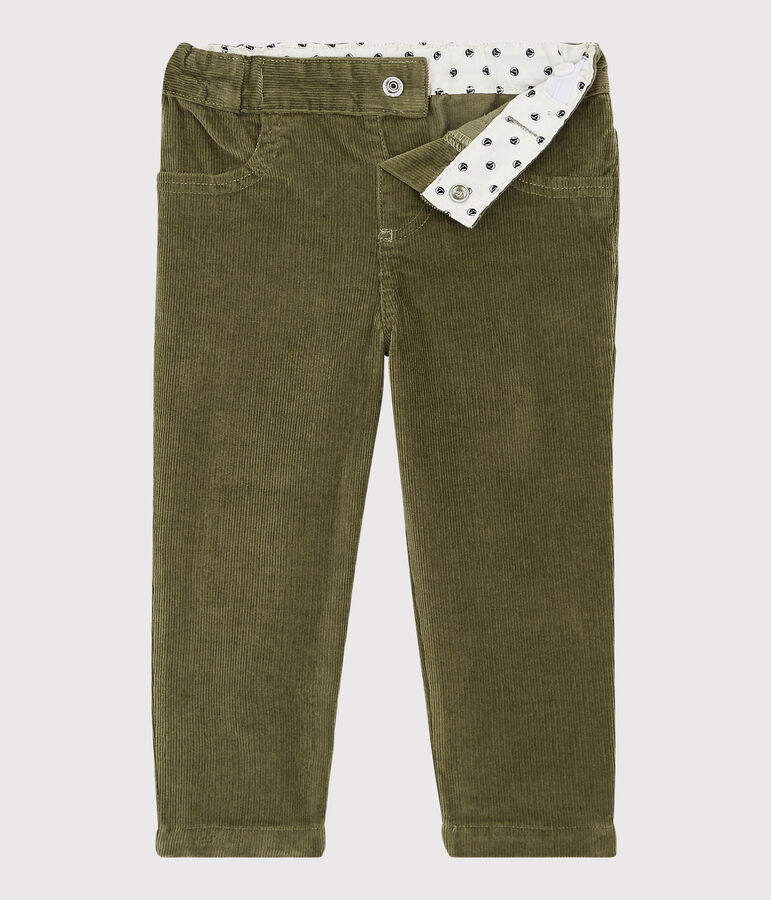 Baby-Cordhose f&uuml;r Jungen gr&uuml;n MILITARY
