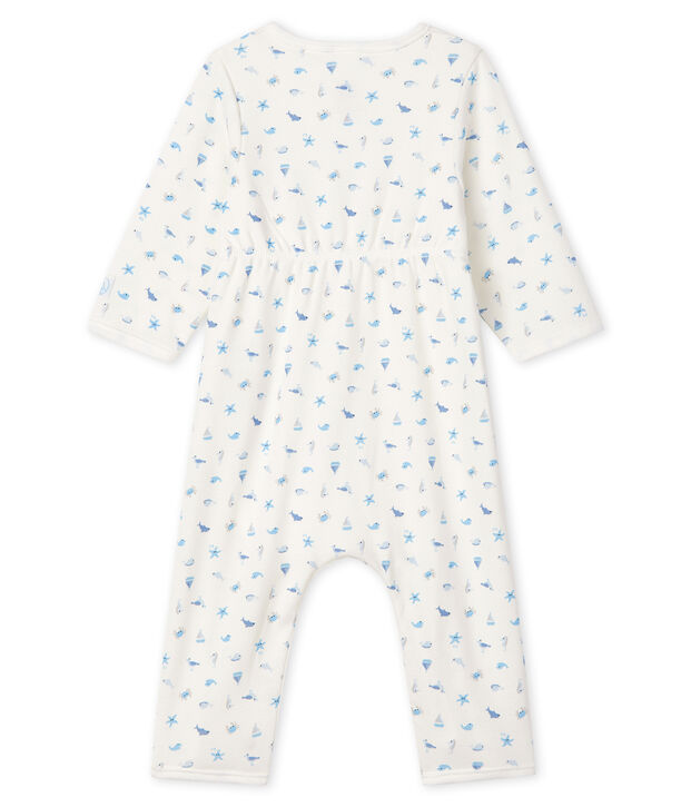 Bodyjama ohne F&uuml;&szlig;e aus Rippstrick f&uuml;r Babys weiss/vielfarbig