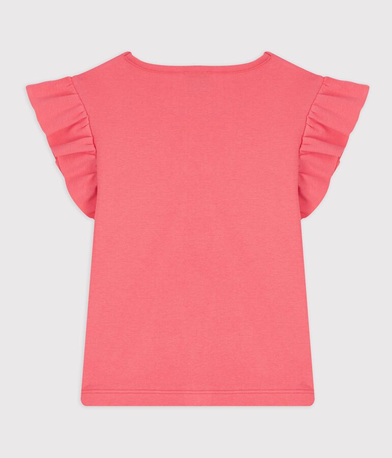 Kurz&auml;rmeliges Kinder T-Shirt aus einfarbiger Baumwolle rosa
