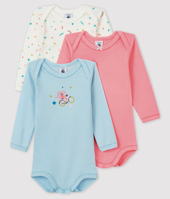 3er-Set langärmlige Baby-Bodys für Mädchen variante 1