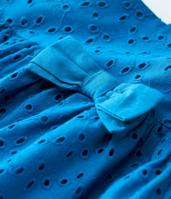 Baby-Trägerkleid mit englischer Stickerei für Mädchen blau MYKONOS