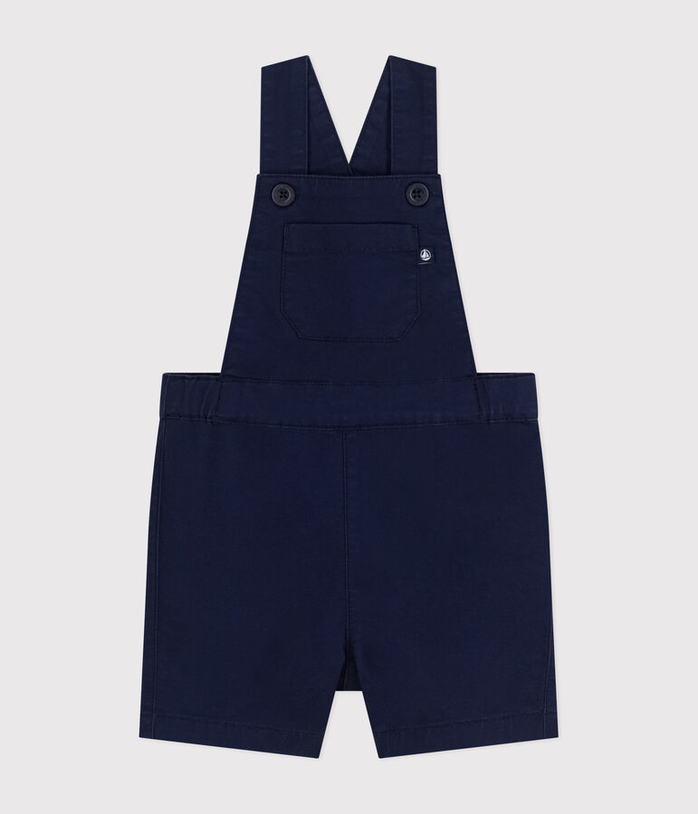 Kurze Baby-Latzhose aus Serge blau