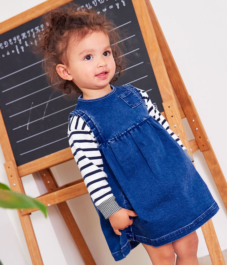 Babykleid aus umweltvertr&auml;glichem Denim blau BLEU DELAVE
