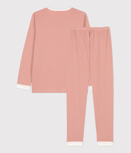 Kinderpyjama aus Baumwolle mit Ringelstreifen rosa BRANDY/weiss MARSHMALLOW