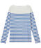 Gestreiftes Damen-Langarmshirt weiss MARSHMALLOW/blau PERSE