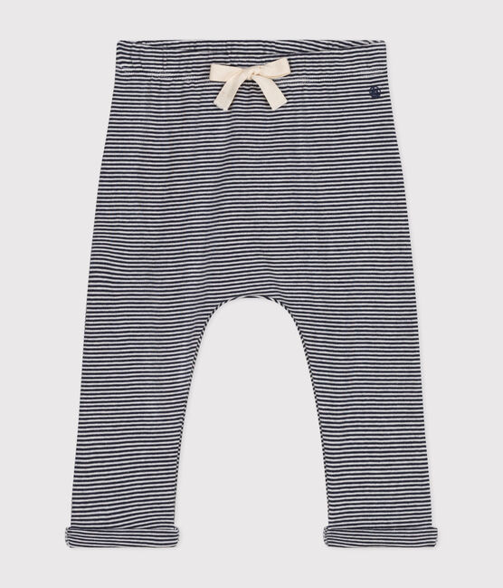 Baby-Hose aus Bio-Baumwolle blau SMOKING/weiss MARSHMALLOW