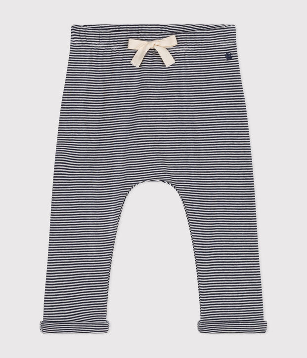 Baby-Hose aus Bio-Baumwolle blau/weiss
