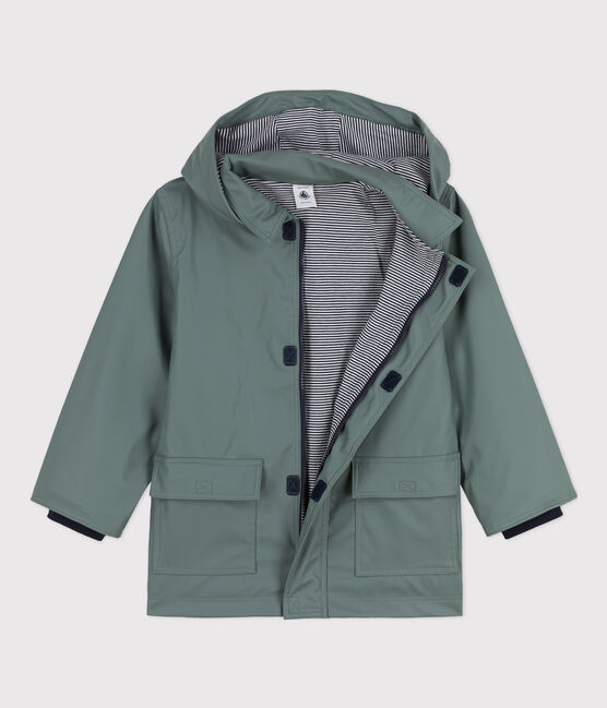 KLASSISCHE KINDER-REGENJACKE AUS RECYCELTEM MATERIAL grün THUYA