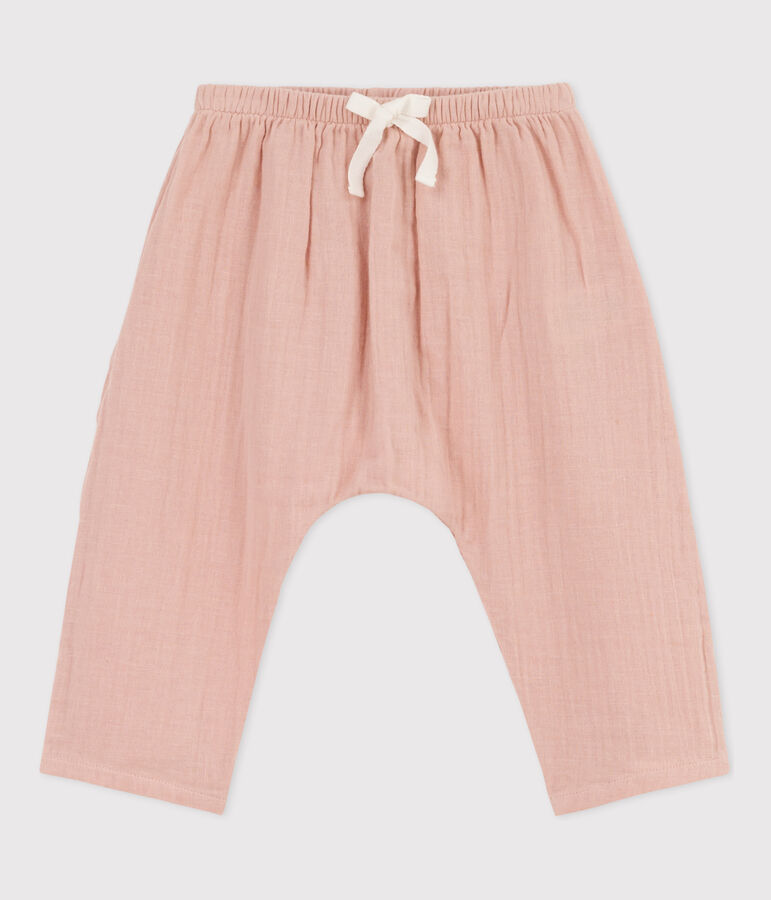 Baby-Hose aus Musselinstoff rosa