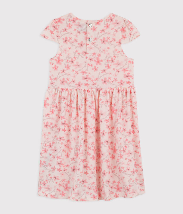 Kinder-Festtagskleid aus Jersey-Pikee f&uuml;r M&auml;dchen rosa/vielfarbig