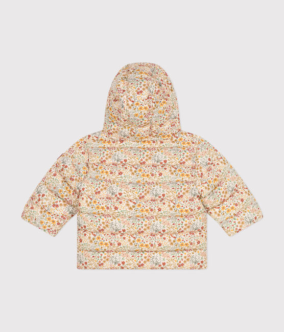 Gemusterte Baby-Winterjacke mit Kapuze weiss AVALANCHE/ MULTICO
