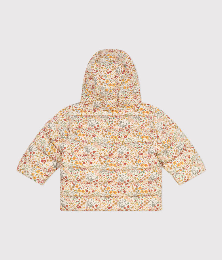 Gemusterte Baby-Winterjacke mit Kapuze weiss AVALANCHE/ MULTICO