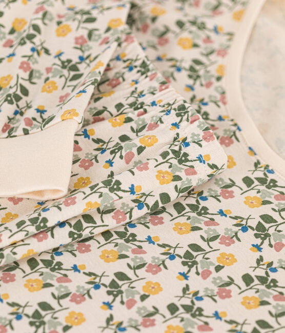 Damen-Pyjama aus Baumwolle mit Blumenmuster weiss AVALANCHE/ MULTICO