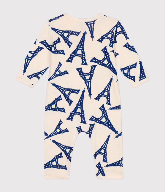 Strampler aus Baumwolle mit Paris-Print weiss AVALANCHE/ MULTICO