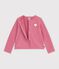 Kinder-Cardigan aus einfarbiger Baumwolle rosa