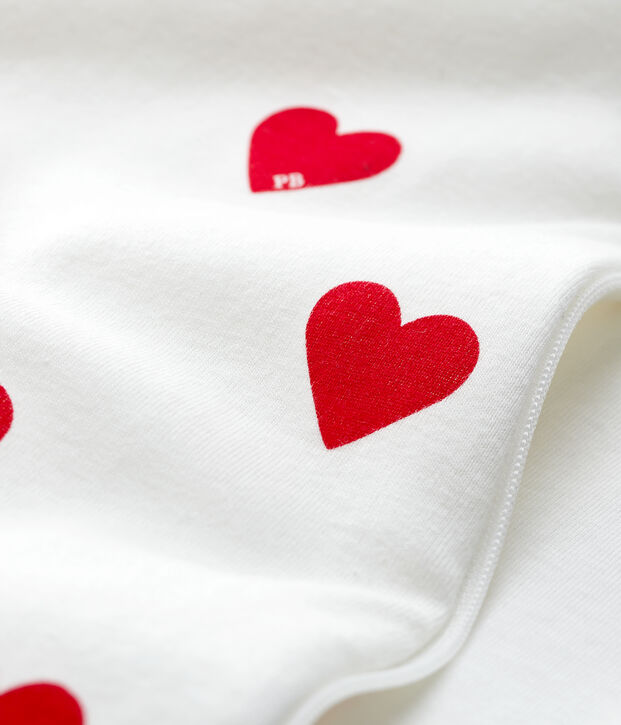 Babyschlafsack aus Baumwolle mit Herzmotiv TOG-Wert 2 weiss/rot
