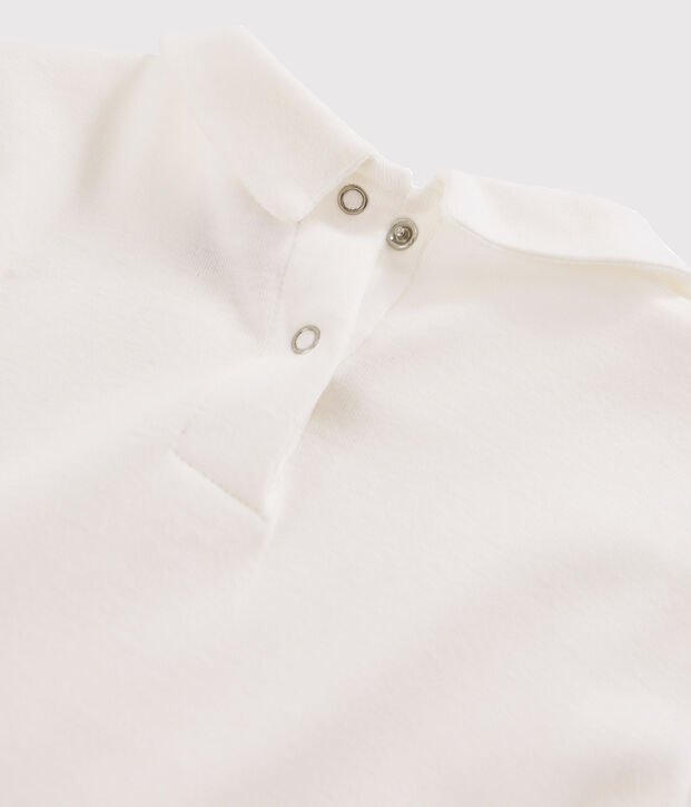 T-Shirt f&uuml;r M&auml;dchen mit Bubikragen weiss