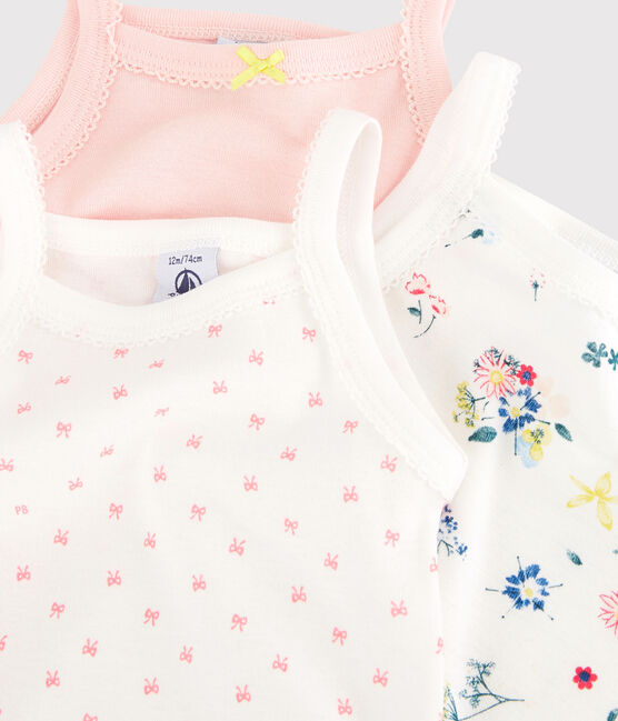 Trio Baby-Trägerbodys für Mädchen variante 1