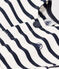 Kurzärmeliges Babykleid aus gestreiftem dichtem Jersey weiss MARSHMALLOW/blau SMOKING