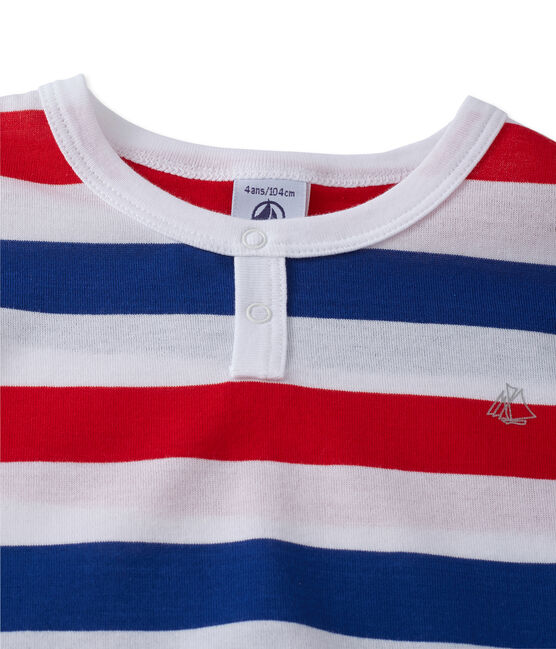 Pyjacourt garçon en jersey rayé weiss ECUME/blau SOURCE/ ECUME
