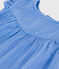 Ärmelloses Baby-Kleid aus einfarbiger Baumwollgaze blau EDNA