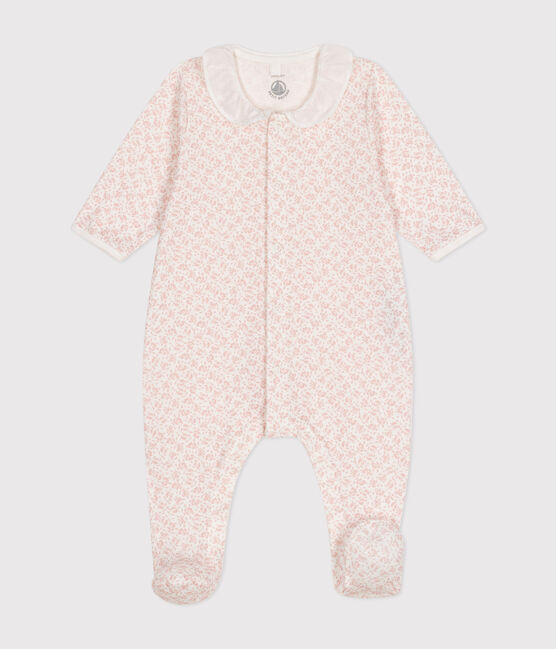 Baby-Strampler aus Baumwolle mit Blumenprint MARSHMALLOW/ PANTY
