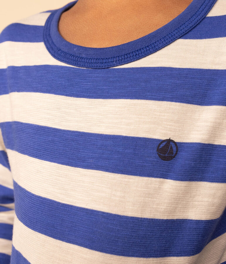 Lang&auml;rmeliges T-Shirt aus Baumwolle f&uuml;r Kinder/Jungen blau/grau