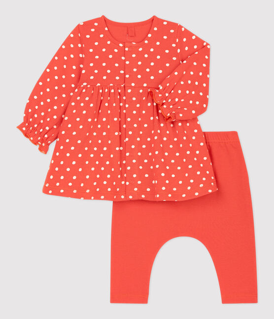 Baby-Kleid mit Leggings aus Bio-Baumwolle für Mädchen OURSIN/ ECUME