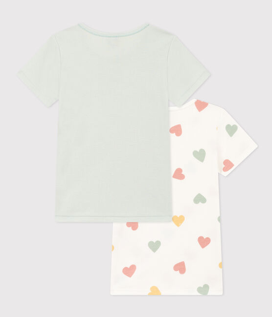 3er-Set kurzärmelige T-Shirts aus Baumwolle mit Herzmotiv für Mädchen variante 1