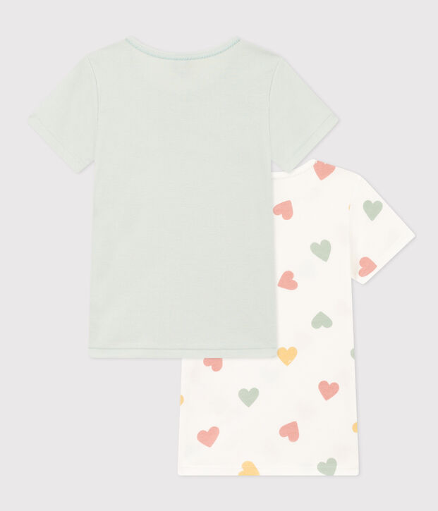 3er-Set kurz&auml;rmelige T-Shirts aus Baumwolle mit Herzmotiv f&uuml;r M&auml;dchen vielfarbig