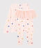 Kinderpyjama aus Rippstrick als Tänzerinnen-Kostüm für Mädchen rosa FLEUR/weiss MULTICO