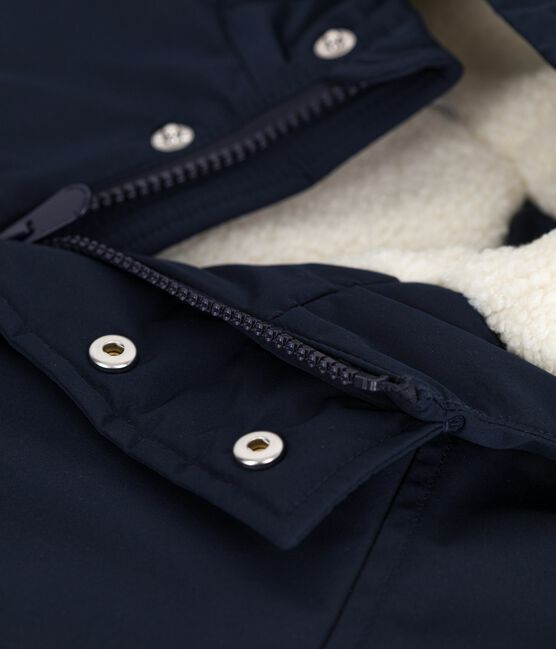 Kinder-Parka halblang und einfarbig blau SMOKING