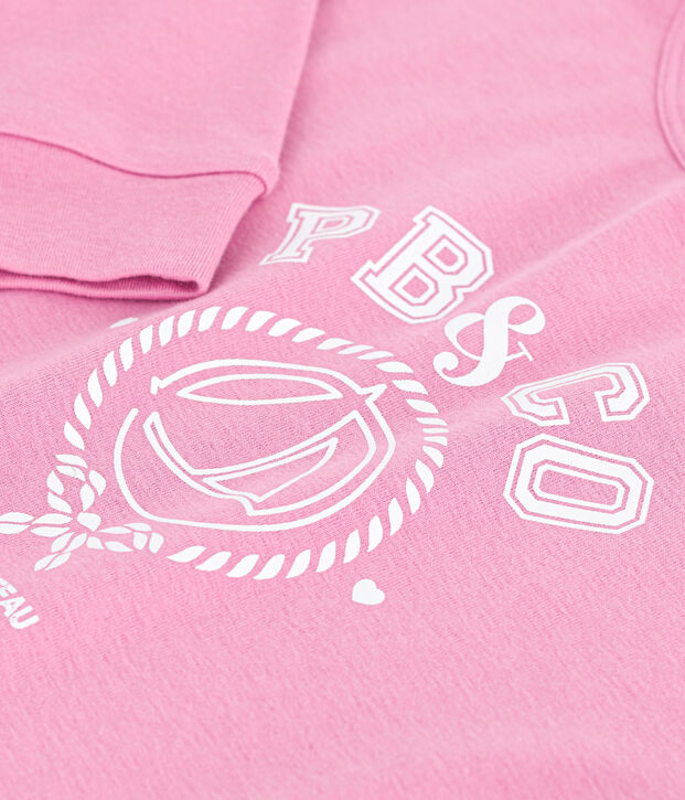 Lang&auml;rmeliges Kinder-T-Shirt aus bedruckter Baumwolle rosa