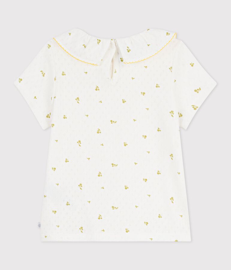 Kurz&auml;rmeliges Kinder-T-Shirts aus Baumwolle mit Blumenmuster gr&uuml;n/gr&uuml;n