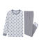 Rippstrick-Pyjama für Jungen grau POUSSIERE/weiss MULTICO