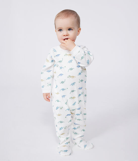 Strampler aus Baumwolle mit Dinos weiss MARSHMALLOW/weiss MULTICO