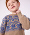 Kinder-Jacquardpullover aus Wolle und Baumwolle vielfarbig/vielfarbig
