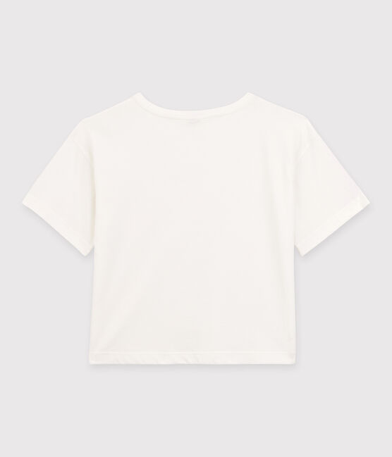 Damen-T-Shirt LE BOXY aus Baumwolle weiss MARSHMALLOW