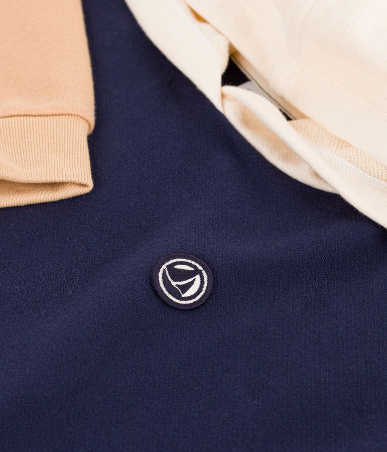 Kinder-Sweatshirt mit Kapuze f&uuml;r Jungen blau/vielfarbig