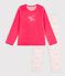 Pyjama  en velours rosa/vielfarbig